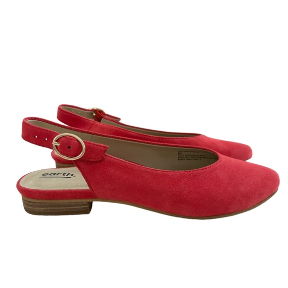 Earth Uptown Ursula Slingback Spicy Red Soft Suede Closed Toe Shoes Size 8M - Picture 2 of 16